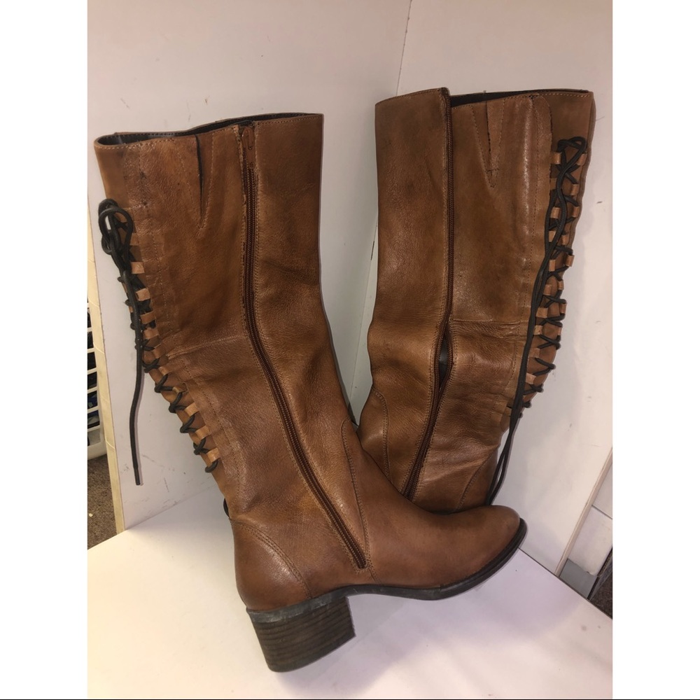 Steve Madden Lace Up riding boots, cognac brown
